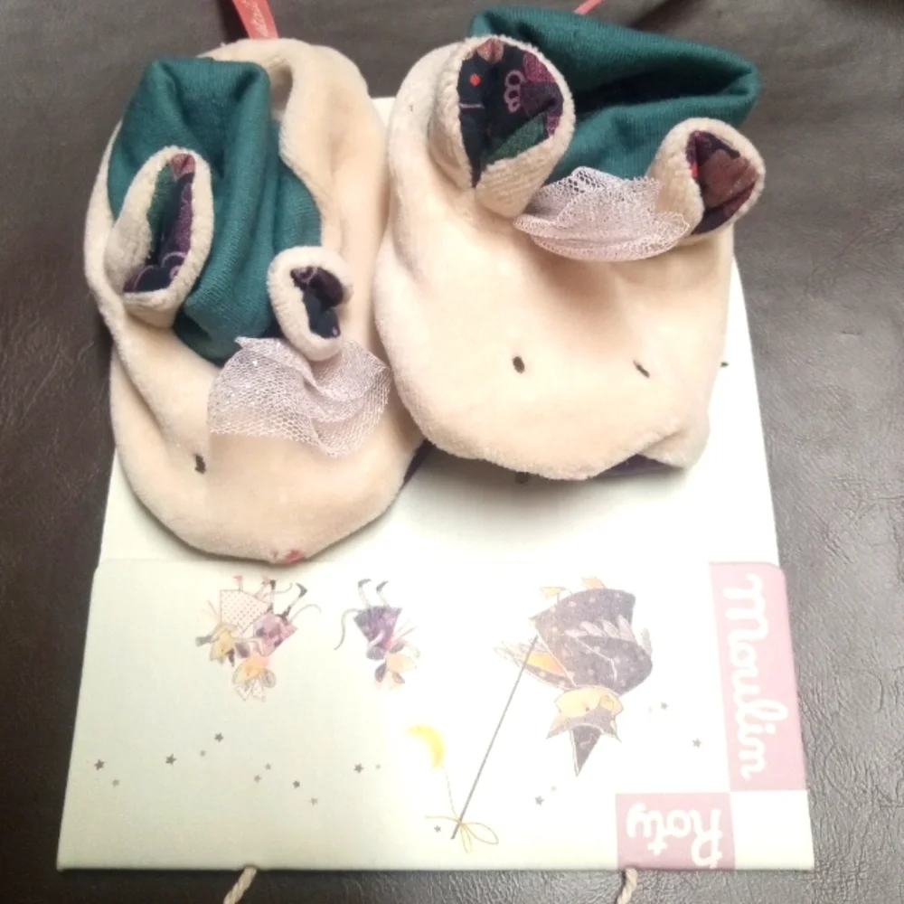 Moulin roty baby slippers New 0-6 months